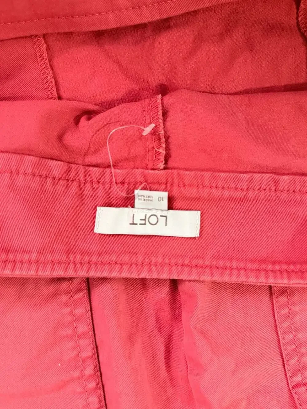 LOFT Pink Button-Front Mini Skirt